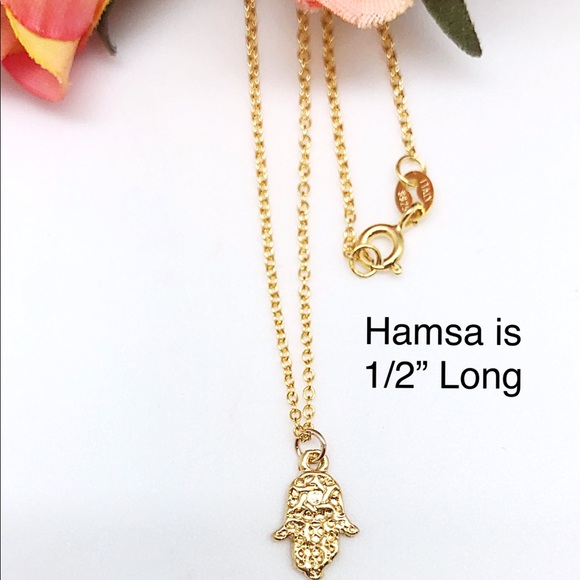 COPY - Star of David Gold Vermeil Hamsa Necklace NWT 18” - Picture 4 of 6